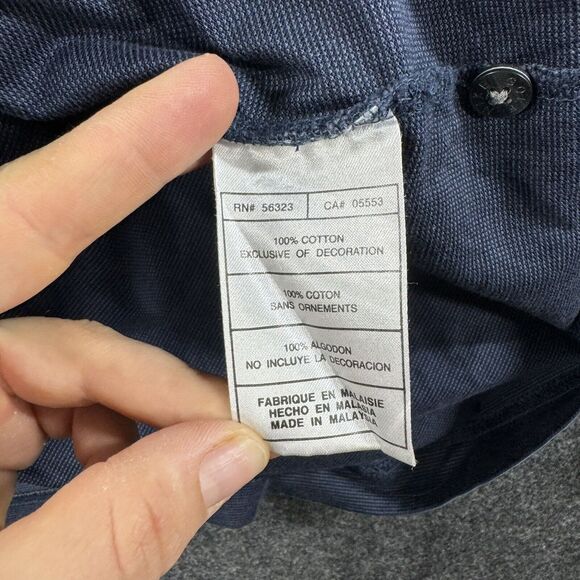 Nike Golf Shirt Men's Large Navy Polo Long Sleeve Collared VTG - Picture 7 of 8